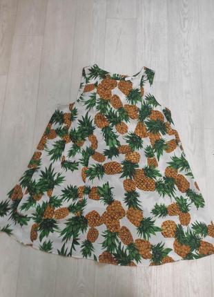 Label be летнее легкое большого размера платье 👗 с принтом 🍍 на аппетитную девушку