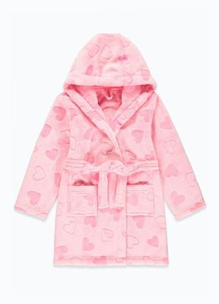 Плюшевий халат з капюшоном для дівчинки matalan сердечка 2
