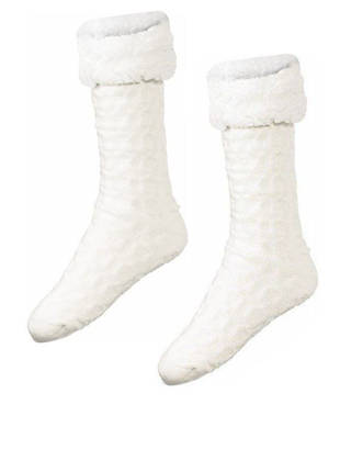 Теплющие, высокие антискользящие носки-сапоги, на плюше от esmara 39-42