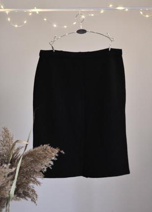 Чёрная зимняя юбка шерстяная юбка офисная на зиму тепла зимова спідниця офісна2 фото