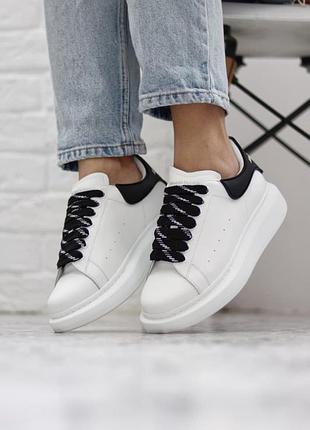 Alexander mcqueen white black 🍏 стильні жіночі кросівки маквини