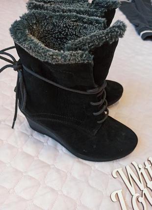 Теплые зимние замшевые женские сапоги ботинки 36 размер2 фото