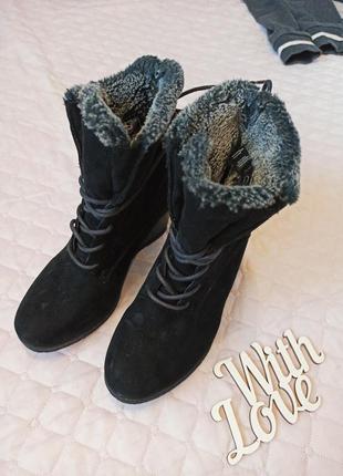 Теплые зимние замшевые женские сапоги ботинки 36 размер3 фото