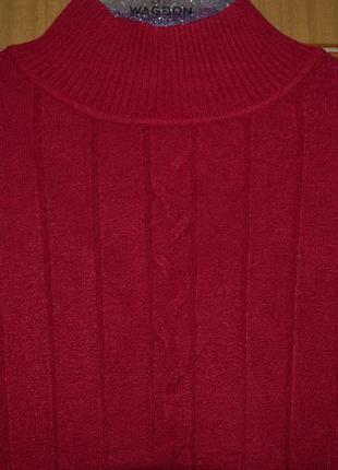 Тёмно - красный  свитерок - гольф бренда v.etet с косами3 фото