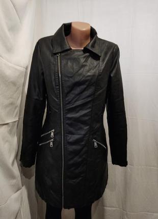 Куртка з еко шкіри на хутрі