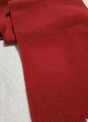Флисовый красный шарф с вышитым логотипом the north face4 фото