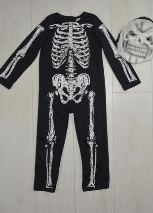 3-4 года 98 - 104 см фирменный маскарадный карнавальный костюм скелет кощей1 фото