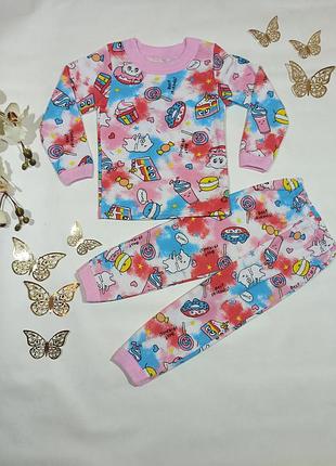 Теплая пижама с начесом на девочку