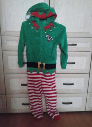 Велюрова новорічна піжама костюм ельфа англія
