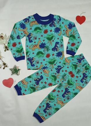 Бавовняна піжама з довгим рукавом на хлопчика.