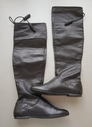 Шкіряні чоботи ботфорти lavorazione artigianale (італія) 25,2 см
