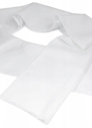 Белый мужской шелковый шарф - шелк 100%