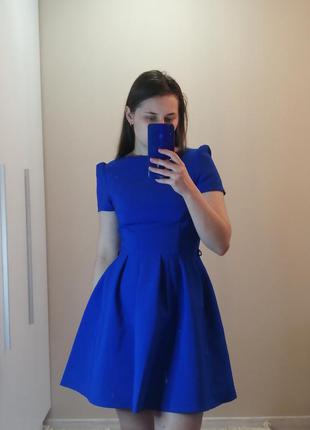 Нарядное платье синего цвета.  размер s2 фото
