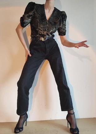 Блуза блузка люрекс вінтаж ретро 80ті англія блискітки оксамит4 фото