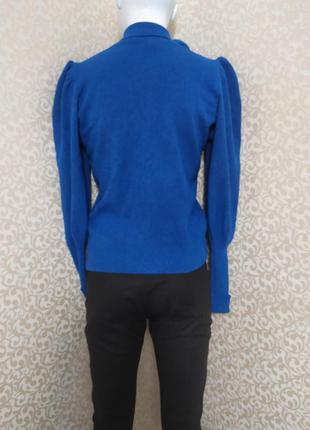 Нарядный ярко- синий свитер с буфами италия2 фото