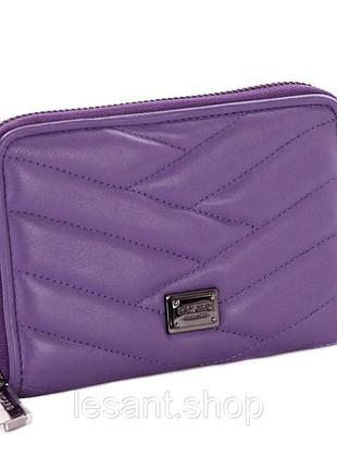 Кошелек женский маленький кожаный на молнии фиолетовый picard