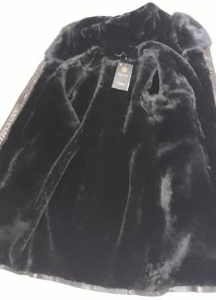 Суперское пальто"косуха" натуральная кожа+овчина4 фото