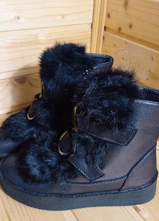 Зимові жіночі черевики бронз3 фото