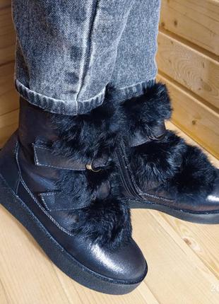 Зимові жіночі черевики бронз1 фото