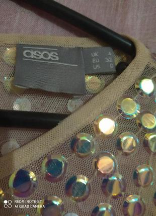 Asos стильное оригинальное нарядное платье р.32-38 пог 39см5 фото