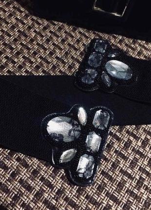 Креативный винтажный пояс резинка в стиле ретро камни swarovski limited edition.5 фото