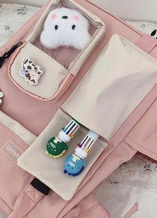 Рюкзак сумка для девочки teddy beer(тедди) с брелком мишка розовый goghvinci(av290)5 фото