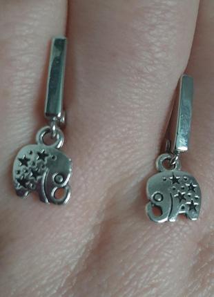 Сережки слоники, гіпоалергенний сплав