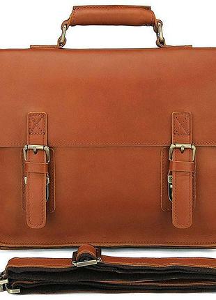 Кожаный портфель матовый vintage 14937 рыжий