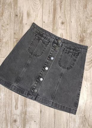 Стильная джинсовая юбка с пуговицами topshop2 фото