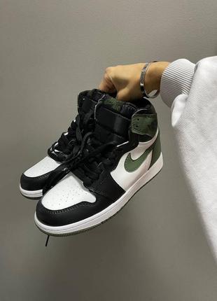 Nike air jordan 1 retro high “clay green жіночі шкіряні кросівки найк аїр джордан