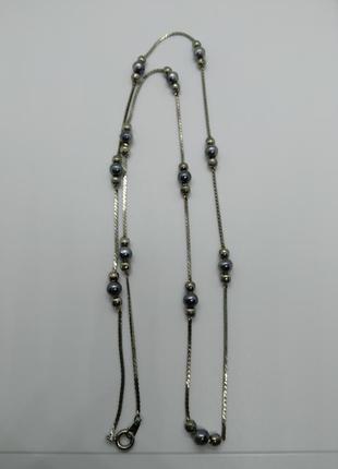 Цепочка ожерелье с бусинками2 фото