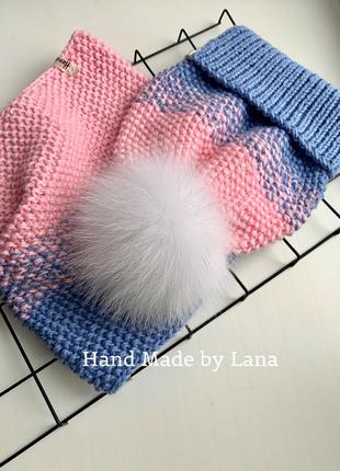 Шапка для дівчинки снуд дитячий шарф1 фото
