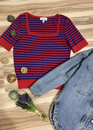 Футболка у контрастну смужку,  котон і шовк у складі (швеція🇸🇪)