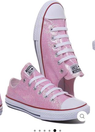 Кеди оригінал converse sparkle pink блискітки кросівки2 фото