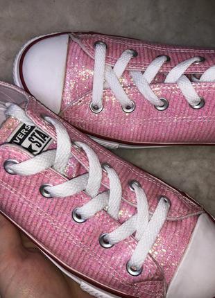 Кеди оригінал converse sparkle pink блискітки кросівки6 фото