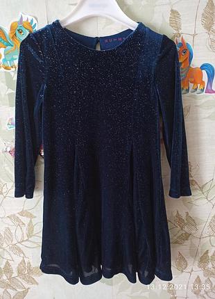 Нарядное  велюровое  платье  nutmeg 98-104