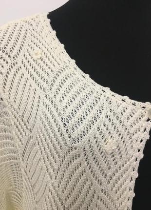 Мереживна нова молочна накидка classics красивая ажурная накидка свитер кардиган3 фото