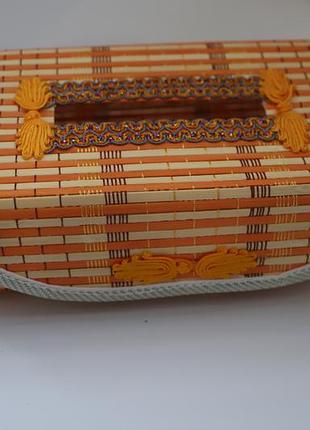 Диспансер шкатулка органайзер бамбуковий для салфеток