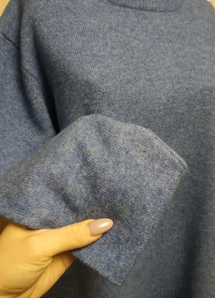 Мужской синий стильный  свитер из шерсти2 фото