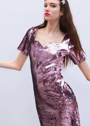 Шикарне плаття в паєтки zara 4