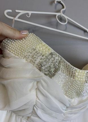 Платье бюстье в паетках и бусинах 6