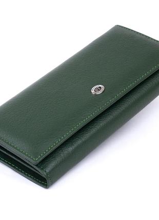Кошелек на магнитах с клапаном женский st leather 19240 зеленый