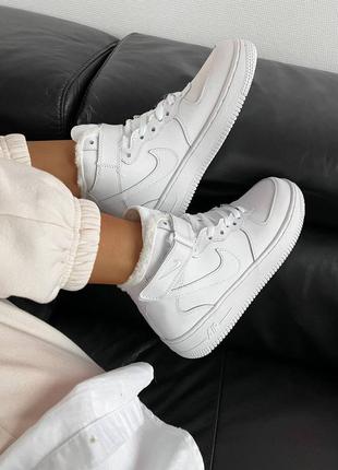 Nike air force 1 high white мех кроссовки кросівки зима4 фото