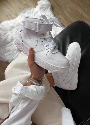 Nike air force 1 high white мех кроссовки кросівки зима7 фото