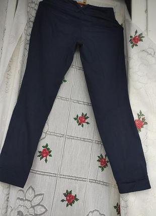 Брюки синего цвета"miss selfridge"р.4,98%коттон,2%эластан.