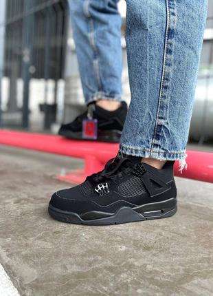 Nike air jordan 4 black cat мужские кроссовки найк аир джордан ♦️ чёрные