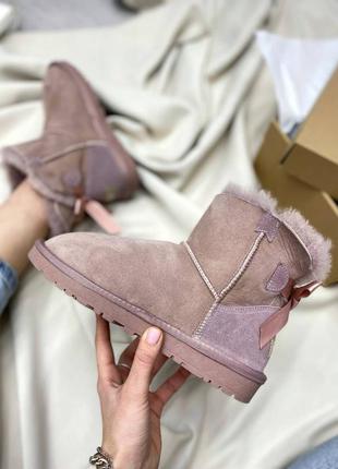 Угги ugg mini bailey bow ii boot pink