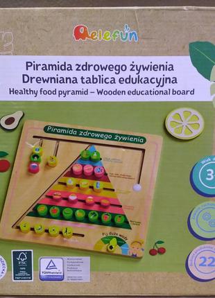 Забавная и полезная деревянная слайд-головоломка пирамида здорового питания elefun