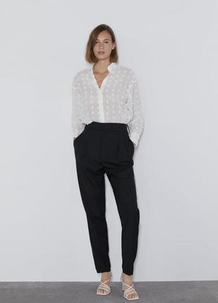 Zara сорочка блуза напівпрозора в горошок оверсайз1 фото