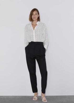 Zara сорочка блуза напівпрозора в горошок оверсайз